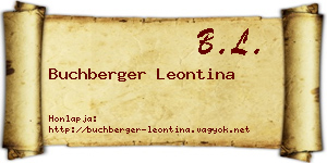 Buchberger Leontina névjegykártya